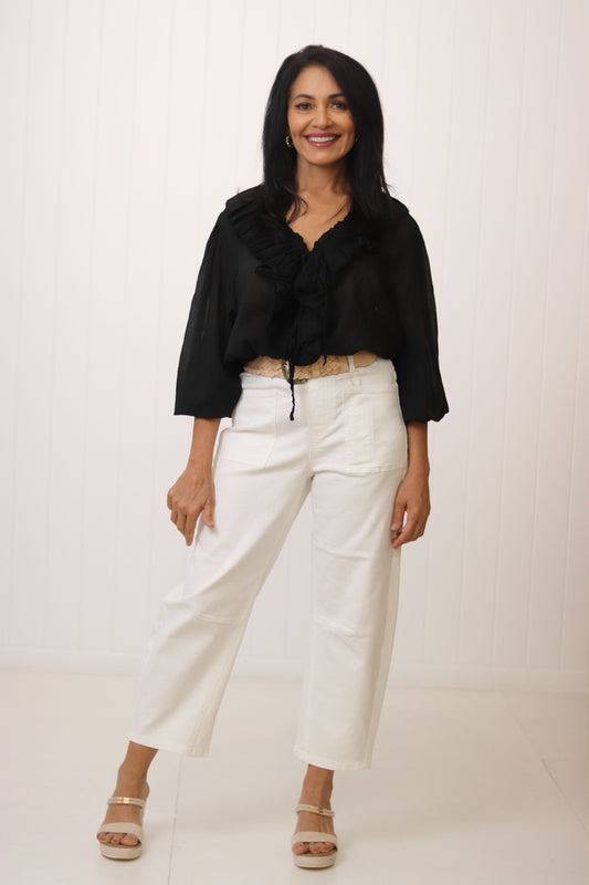 Blusa Gasa Chifón Volantes